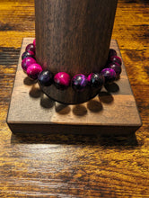 Load image into Gallery viewer, Fuchsia Pink Tiger Eye - Beaded Bracelet