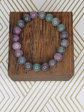 Load image into Gallery viewer, Green & Purple Crackle - Beaded Bracelet