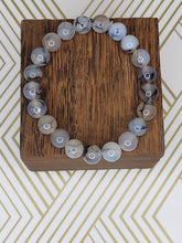 Load image into Gallery viewer, Clear w/ black agate - Beaded Bracelet