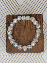 Load image into Gallery viewer, Silver Brushed Clear - Beaded Bracelet