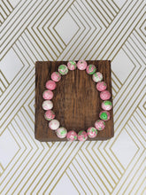 Load image into Gallery viewer, Pink & Green Jade - Beaded Bracelet