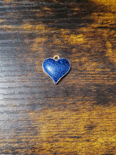 Load image into Gallery viewer, Glitter Heart (various colors on gold) - Charm