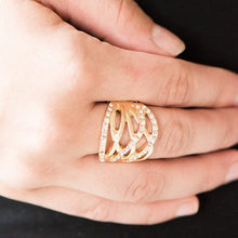 Load image into Gallery viewer, Wrapped Up In Shimmer - Gold - Paparazzi Accessories