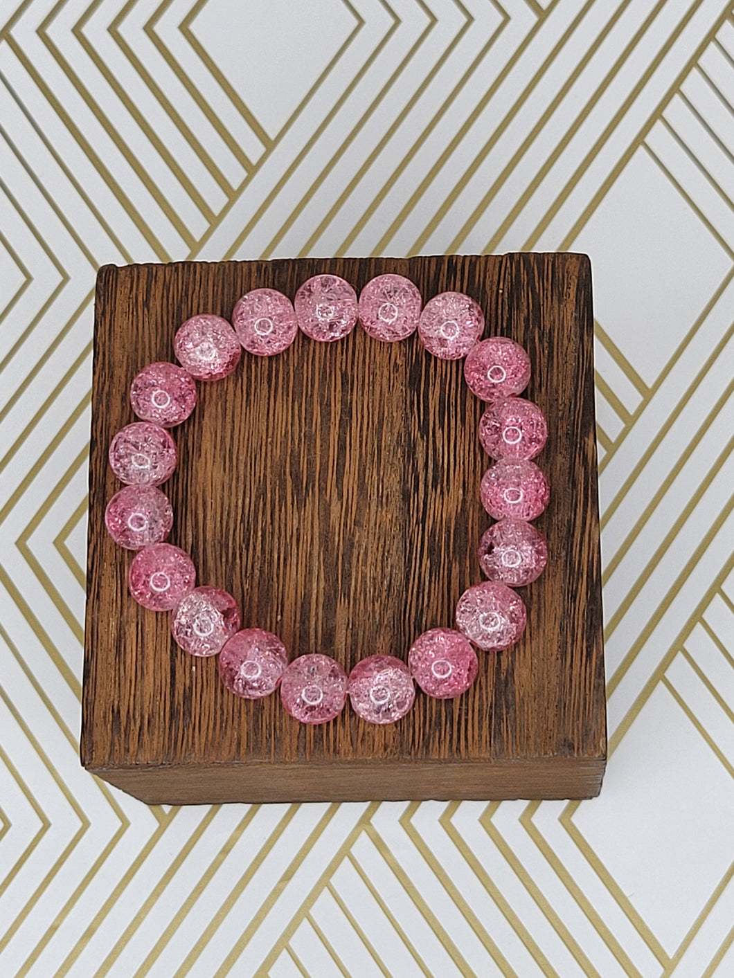 Rose Pink Sparkler - Beaded Bracelet