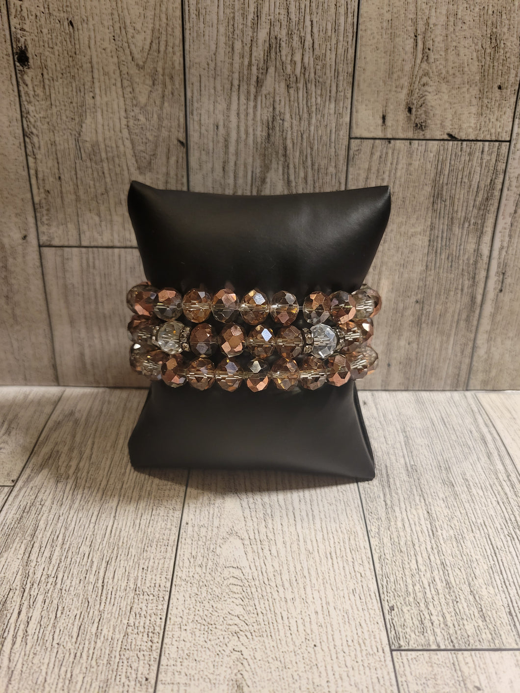 Bronze & Gunmetal - Beaded Bracelet Set