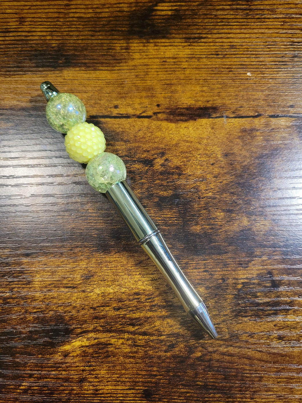 Ombre Green w/ Green and Lime Green - Beaded Pen