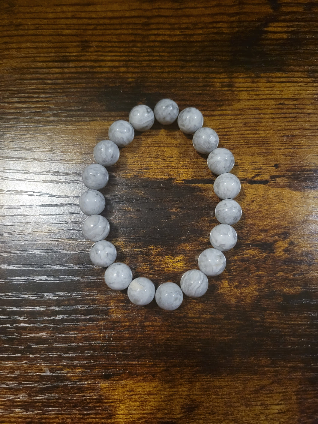 Light and Dark Gray Marble - Beaded Bracelet