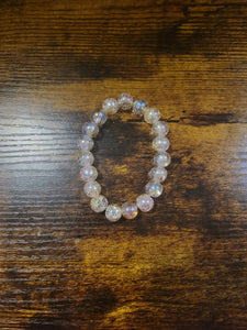 Pale Pink and Yellow Sparkler - Beaded Bracelet