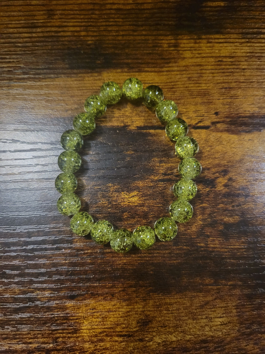 Olive Green Sparkler - Beaded Bracelet