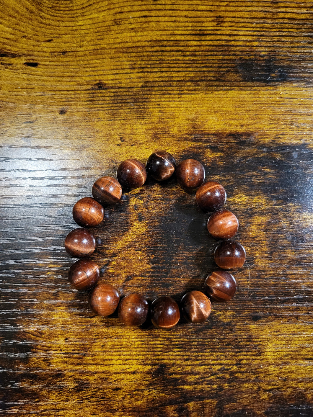 Cherry Cola Tiger Eye (12mm) - Beaded Bracelet