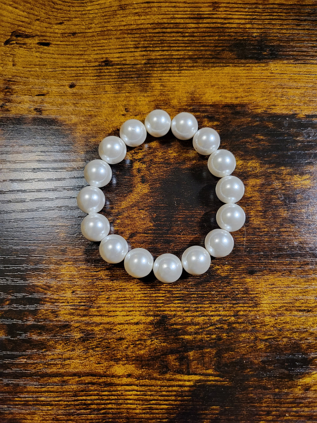 White pearls (12mm) - Beaded Bracelet