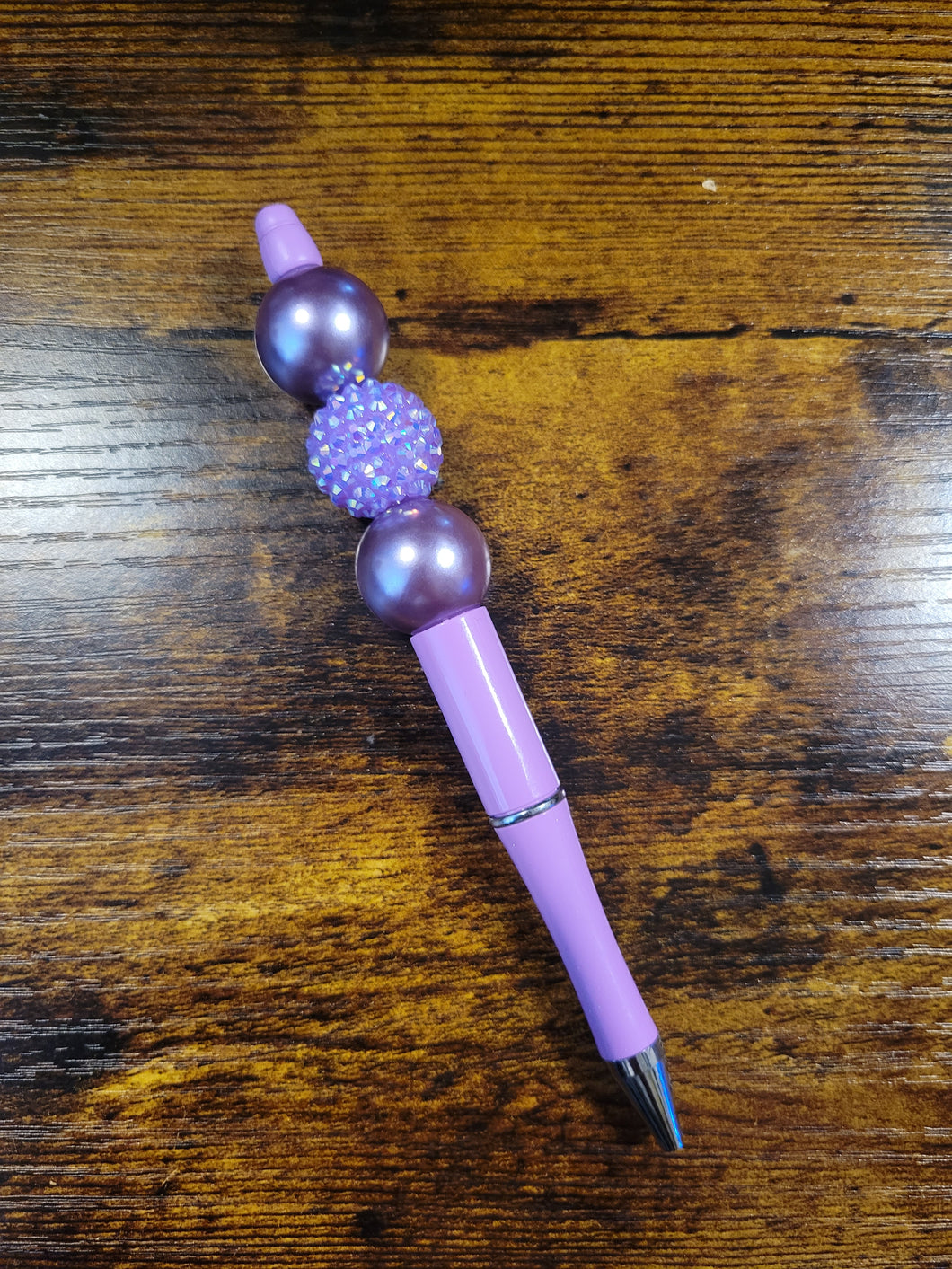 Lilac w/ Purple pearl and Purple Iridescent - Beaded Pen