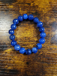 Dark Royal Blue Agate - Beaded Bracelet