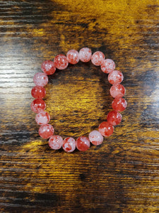 Red Watercolor - Beaded Bracelet