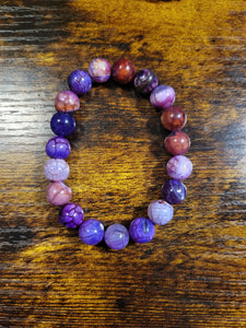 Purple & Brown Agate - Beaded Bracelet