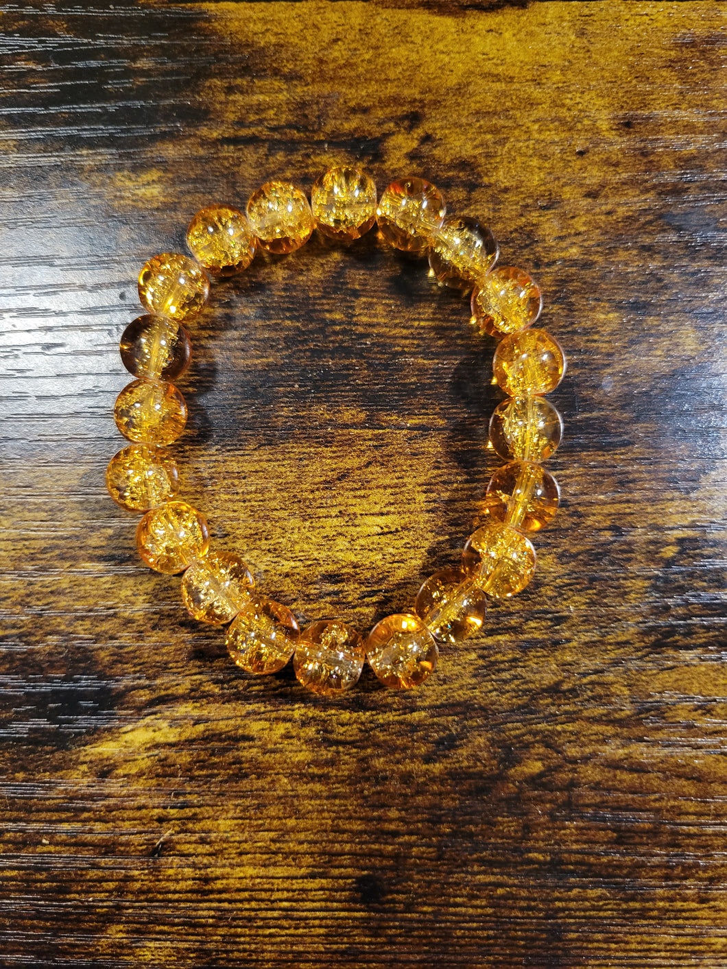 Golden Orange Sparkler - Beaded Bracelet