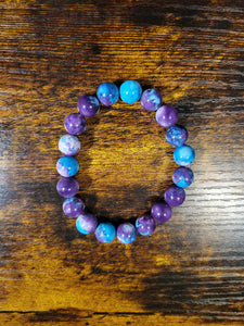 Purple/Blue Jade - Beaded Bracelet