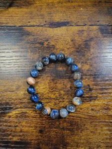 Blue Galaxy Tiger Eye - Beaded Bracelet