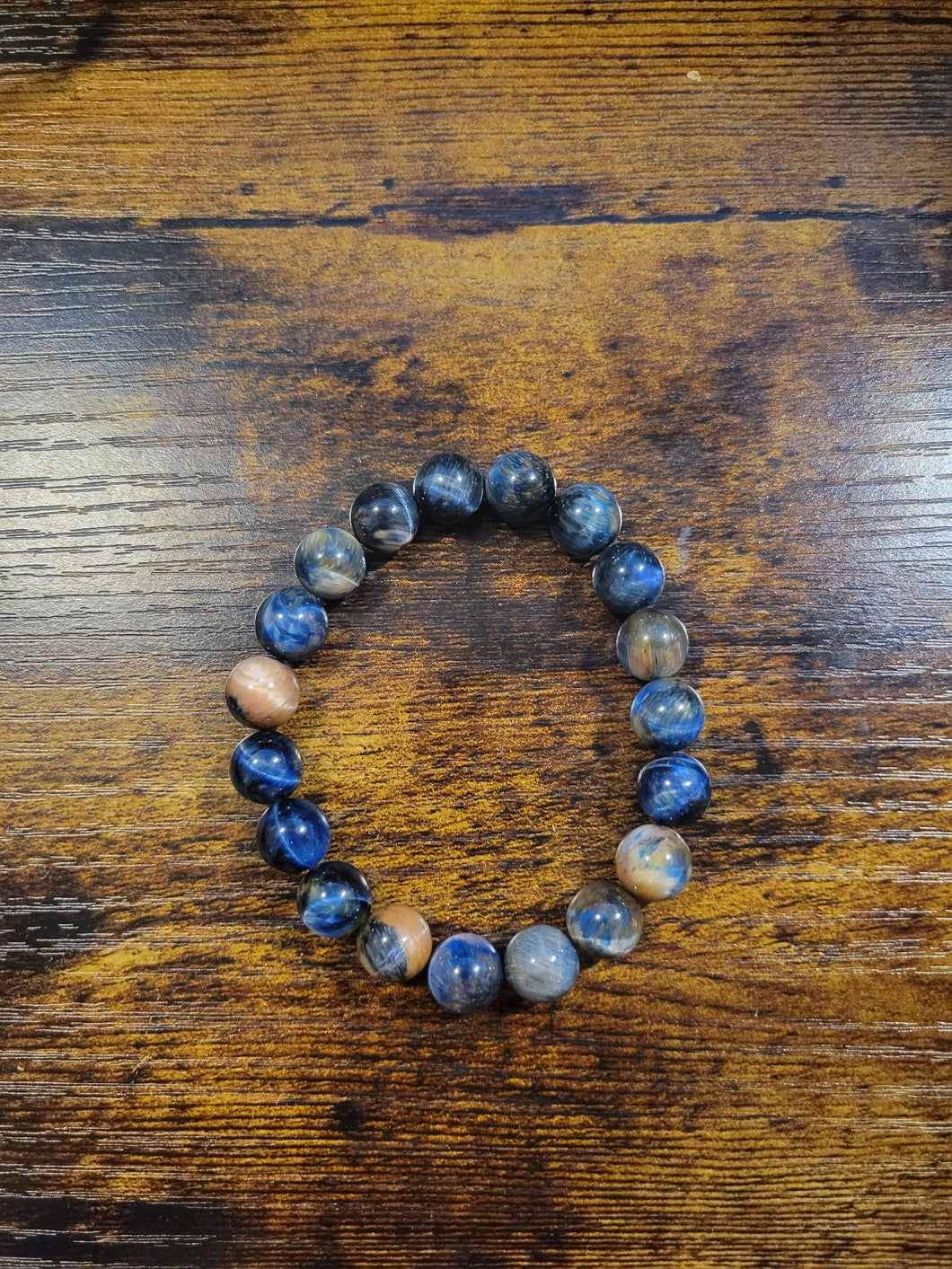 Blue Galaxy Tiger Eye - Beaded Bracelet