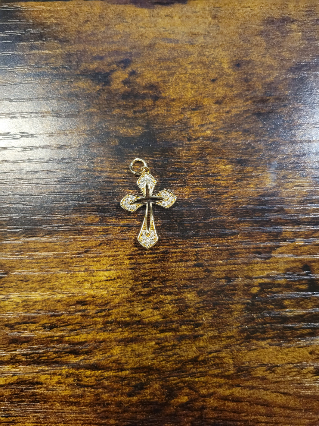 Gold Bling Antique Cross - Charm