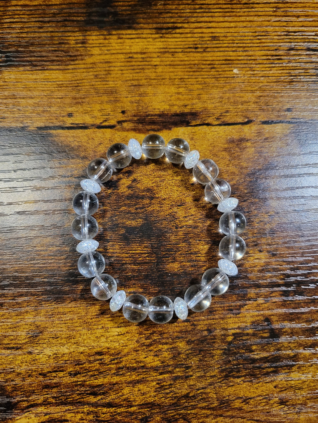 Ice Ice Baby (clear or frosted clear - Beaded Bracelet