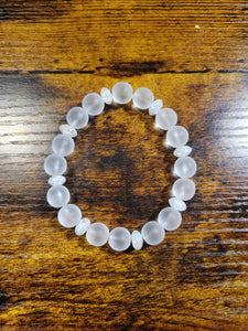 Ice Ice Baby (clear or frosted clear - Beaded Bracelet
