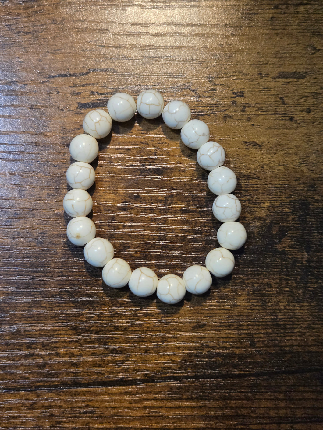 Cream Marble - Beaded Bracelet