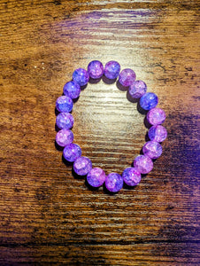 Pink & Purple Marble Sparkler - Beaded Bracelet