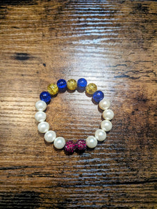 10 Pearls & 2 Rubies - Beaded Bracelet