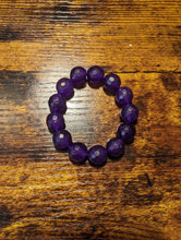 Load image into Gallery viewer, Purple Faceted Jade (14mm)  - Beaded Bracelet
