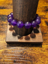 Load image into Gallery viewer, Purple Faceted Jade (14mm)  - Beaded Bracelet
