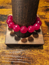 Load image into Gallery viewer, Red Faceted Jade (14mm)  - Beaded Bracelet
