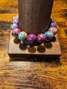 Multicolor Galaxy Agate (14mm) - Beaded Bracelet