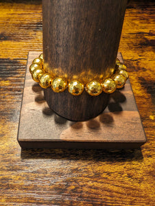 Gold faceted hematite - Beaded Bracelet