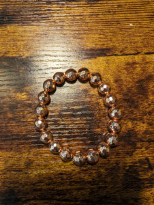 Rose Gold faceted hematite - Beaded Bracelet
