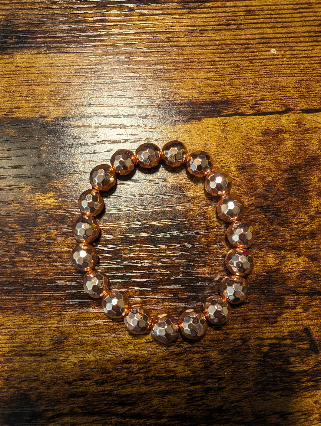 Rose Gold faceted hematite - Beaded Bracelet