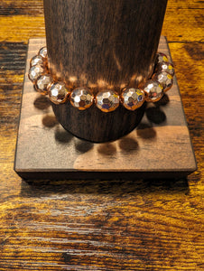 Rose Gold faceted hematite - Beaded Bracelet
