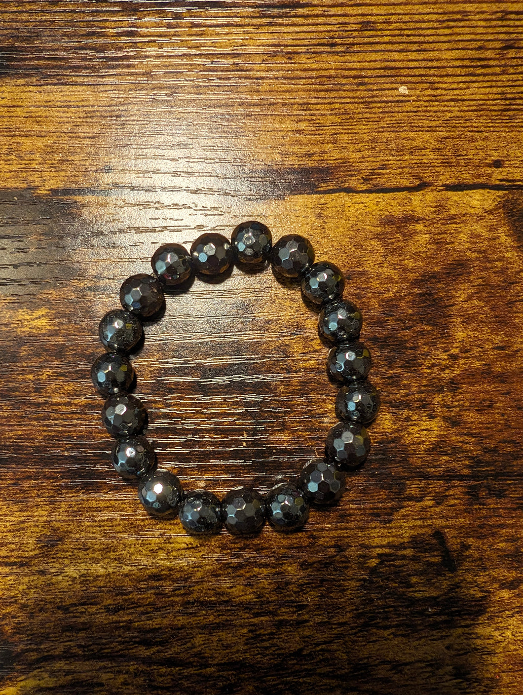 Gunmetal faceted hematite - Beaded Bracelet