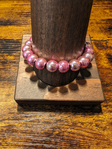 Ombre Light Pink Hematite - Beaded Bracelet