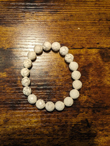 White Turquoise Faceted Marble - Beaded Bracelet