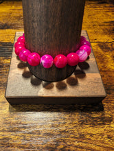 Load image into Gallery viewer, Fuchsia Pink Agate - Beaded Bracelet
