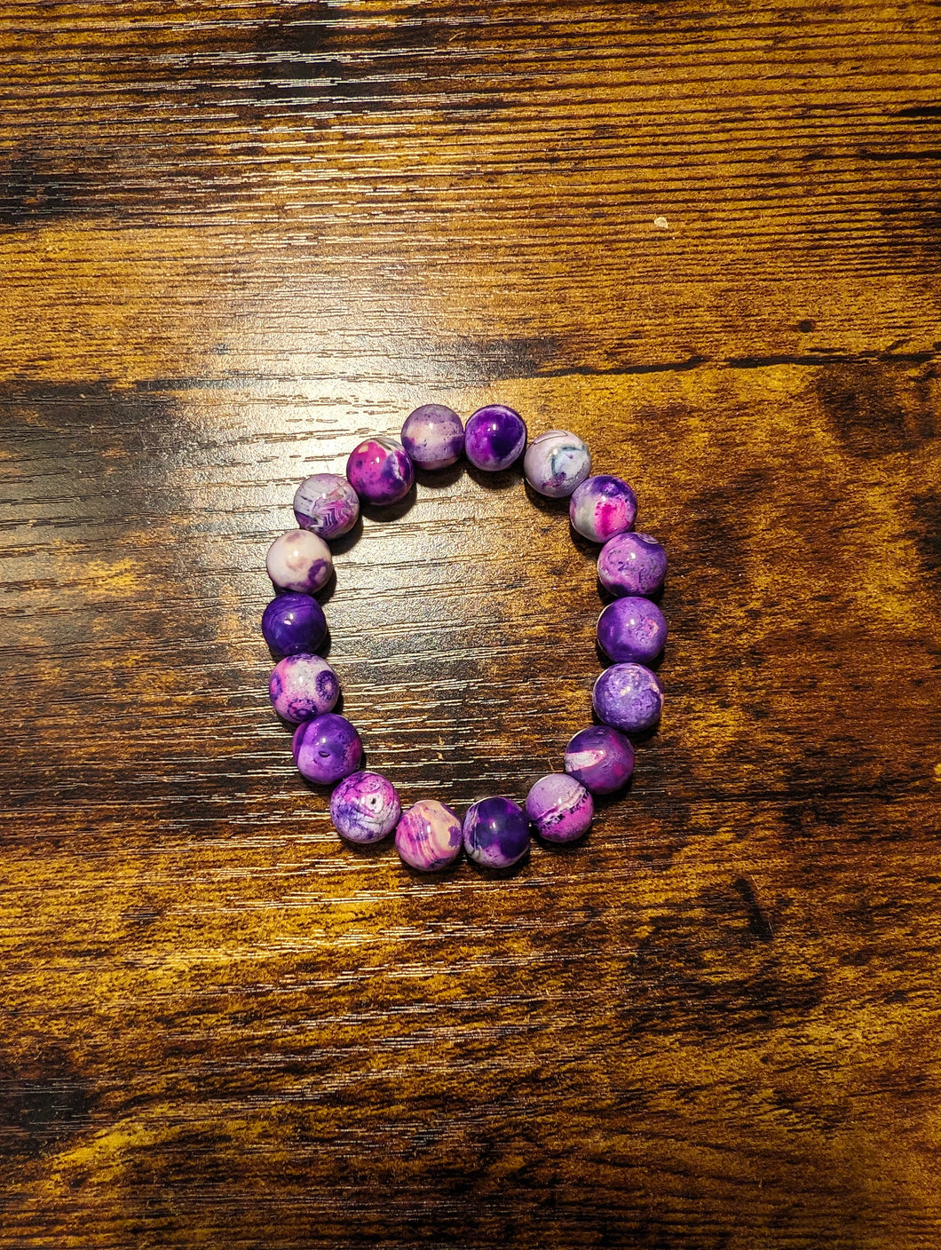 Shade of Purple Agate - Beaded Bracelet