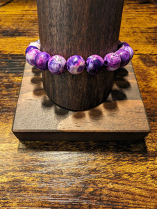 Shade of Purple Agate - Beaded Bracelet