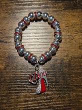 Load image into Gallery viewer, Red &amp; White Diva - Beaded Bracelet
