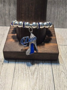 Blue & White Diva - Beaded Bracelet