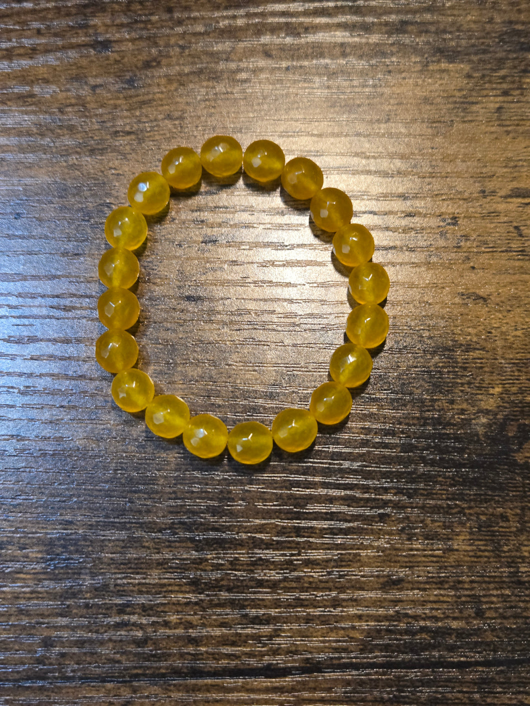 Clear yellow gold faceted jade - Beaded Bracelet