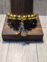 Load image into Gallery viewer, Blue &amp; Gold Diva - Beaded Bracelet
