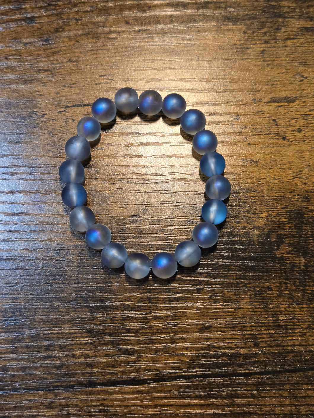 Matte Twinkle - Clear/Blue - Beaded Bracelet