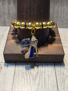 Blue & Gold Diva - Beaded Bracelet