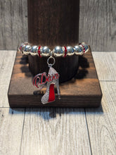 Load image into Gallery viewer, Red &amp; White Diva - Beaded Bracelet
